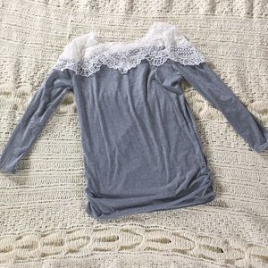 Lace top Grey Shirt